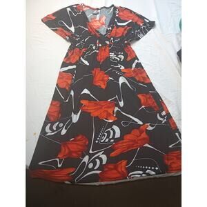 Y2K Vintage Cristinalove Red Black Floral Dress Baby Doll Witchy Goth Small